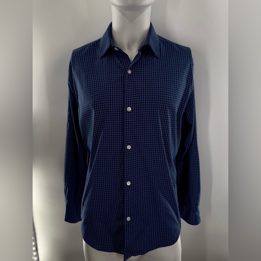 EUC Bonobos Blue Plaid Tech Button Down Shirt - Picture 2 of 10